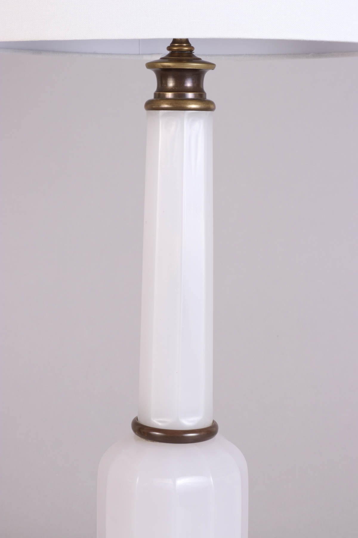 White Opaline Column Lamp, 19th c.