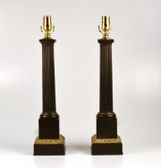 View 1: Pair of Tole Column Lamps