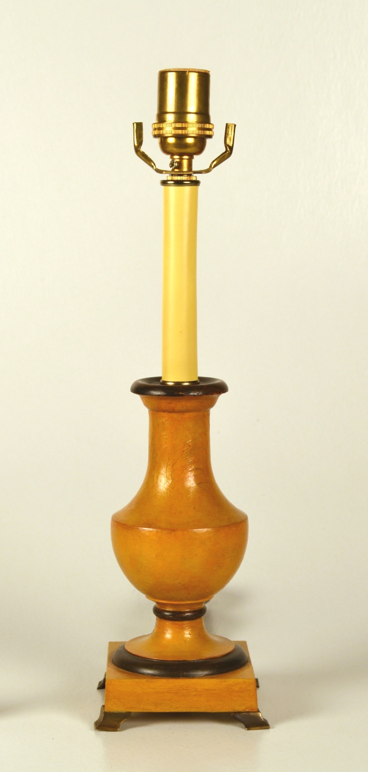 Pair of Turned Wood Baluster Lamps