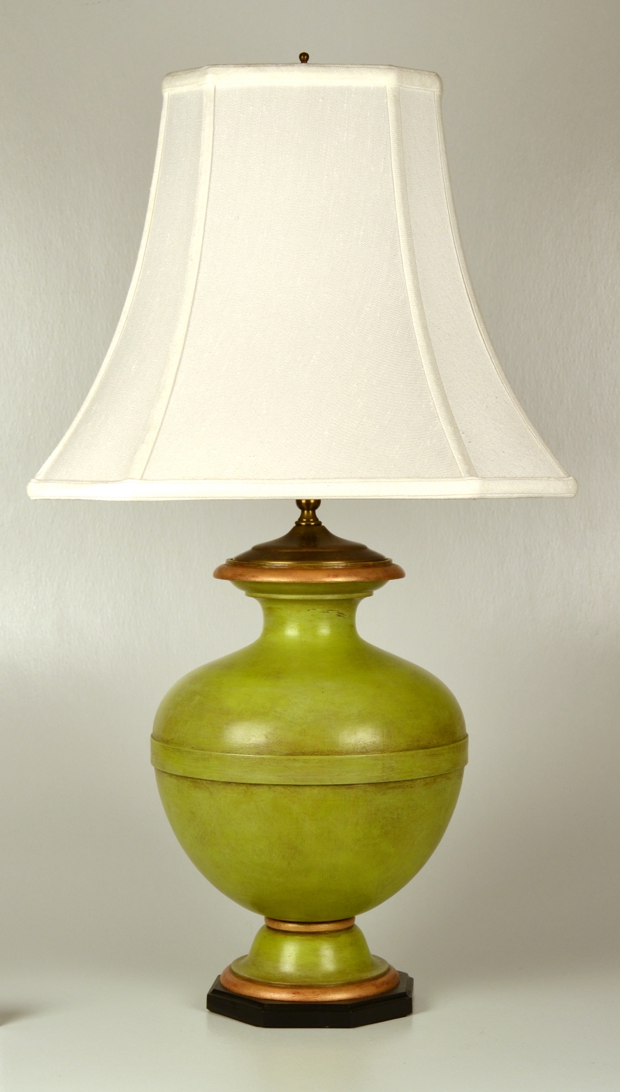 Turned and Painted Urn Shaped Lamp