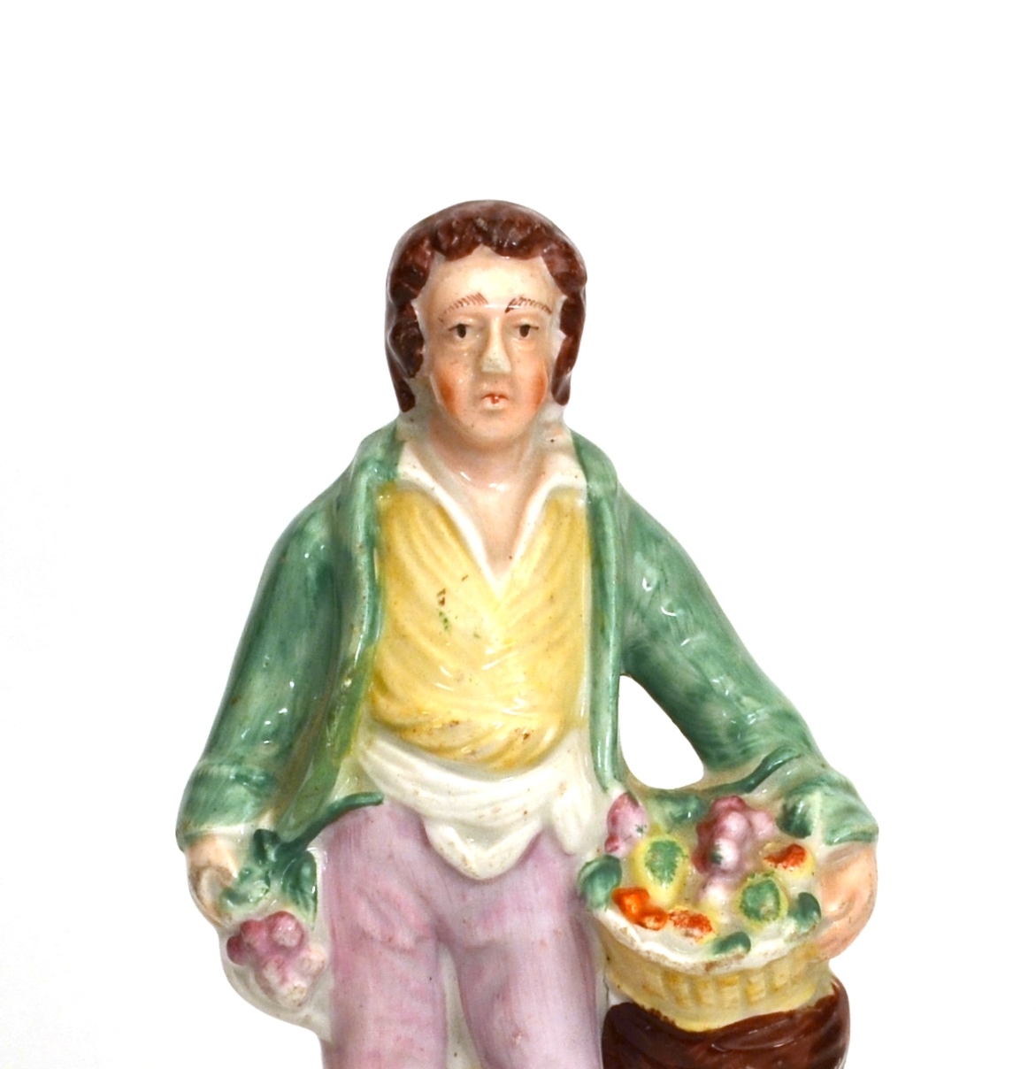 Staffordshire Figure of a Boy with Flowers