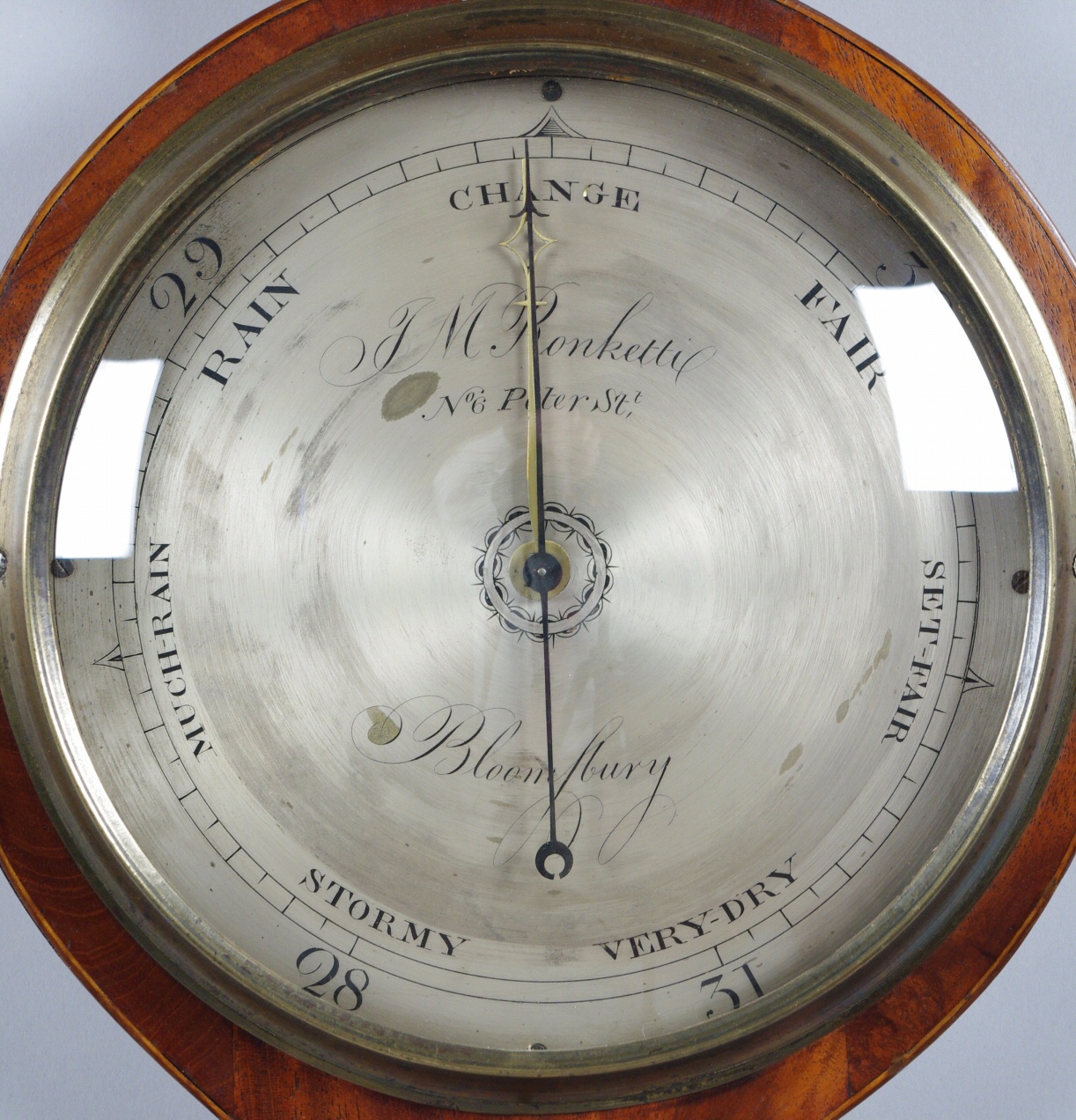 George III Mahogany Wheel Barometer