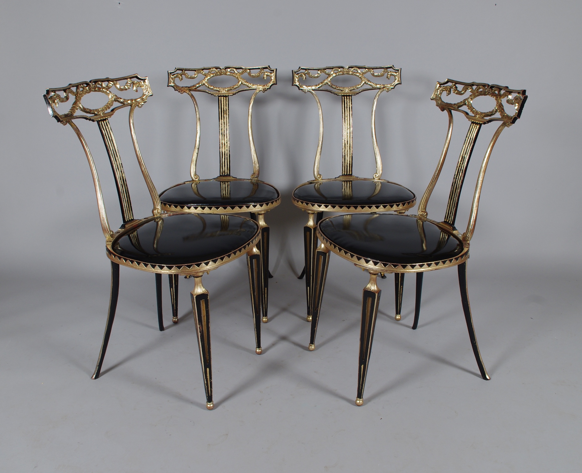 Pair of Palladio Cast Metal Side Chairs