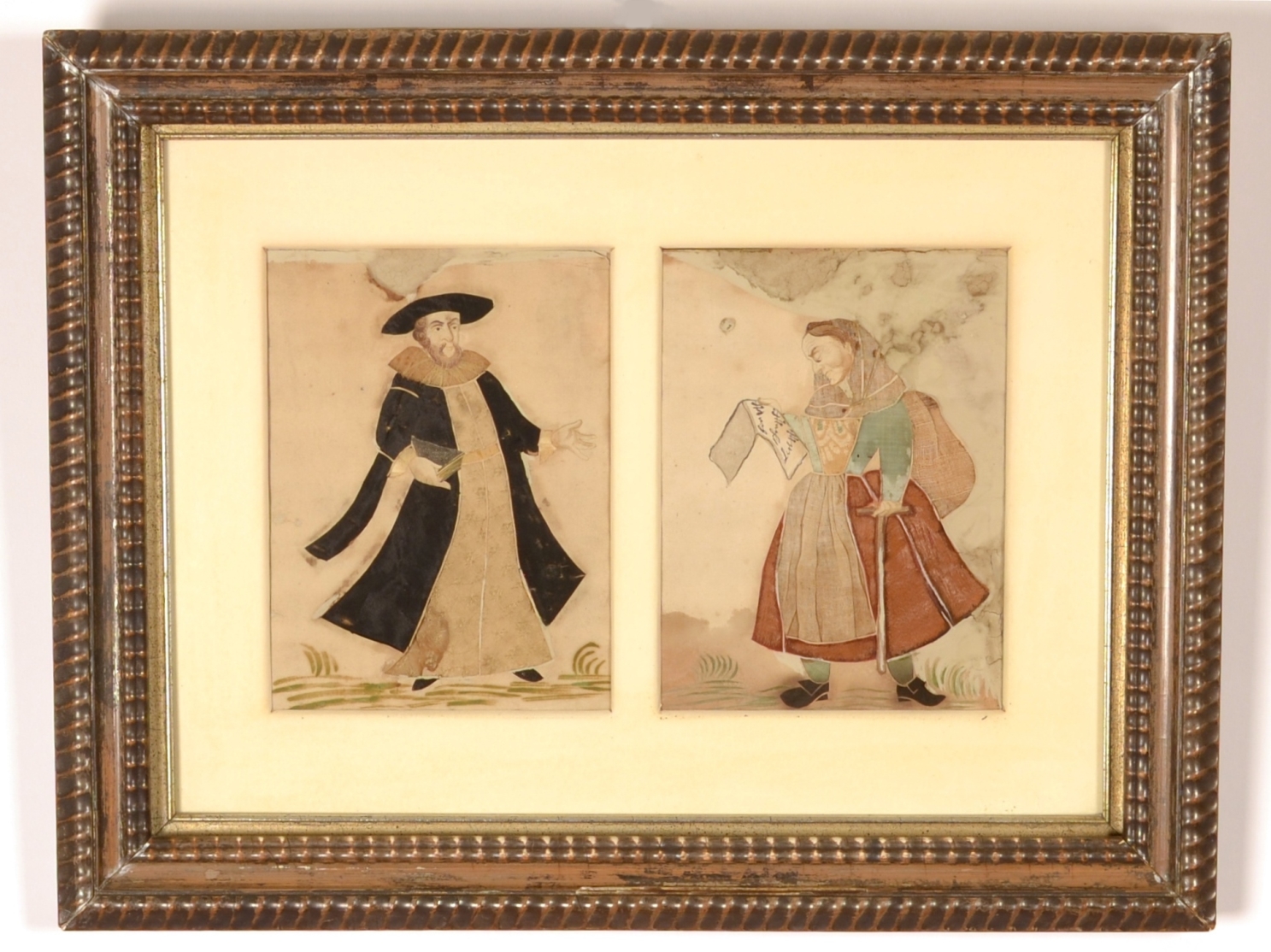 Pair of Folk Art Habill Pictures