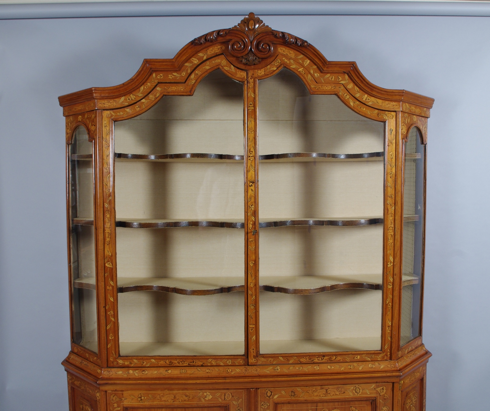 Dutch Marquetry Bookcase Cabinet