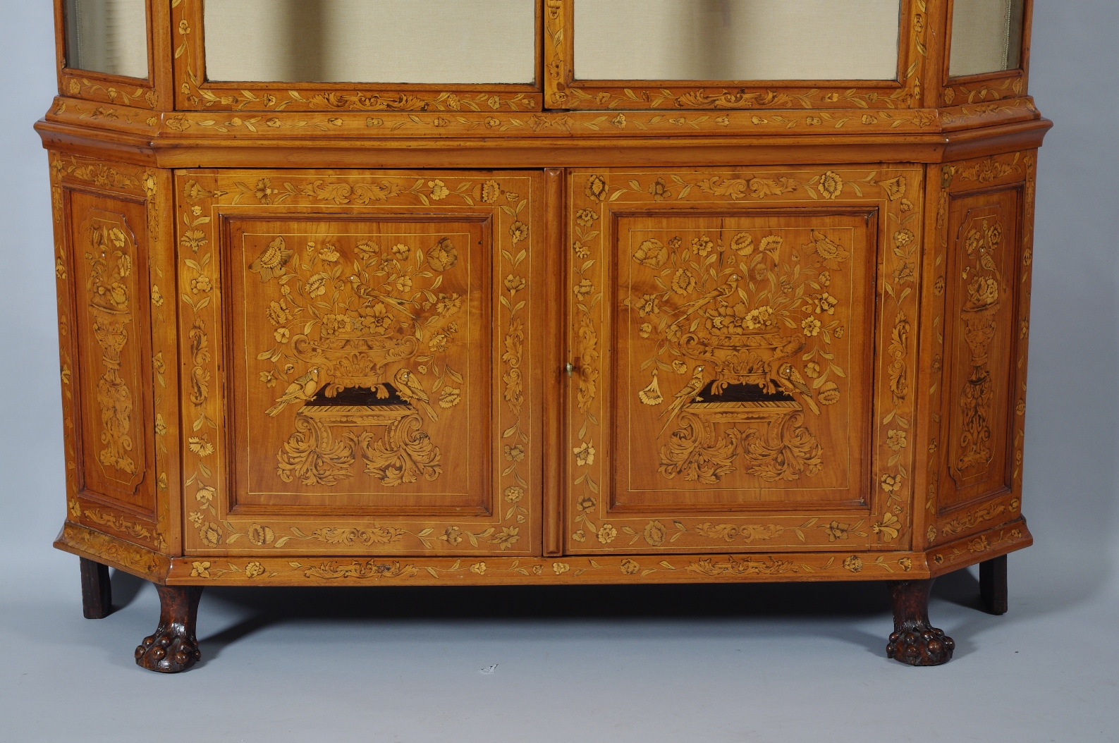 Dutch Marquetry Bookcase Cabinet