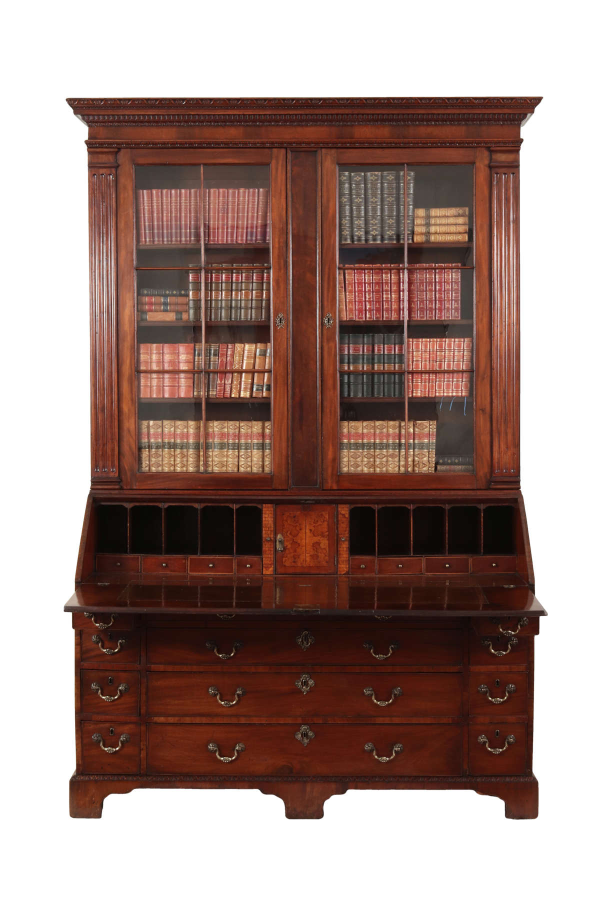 Large Irish George III Mahogany Secretary Bookcase, c. 1780