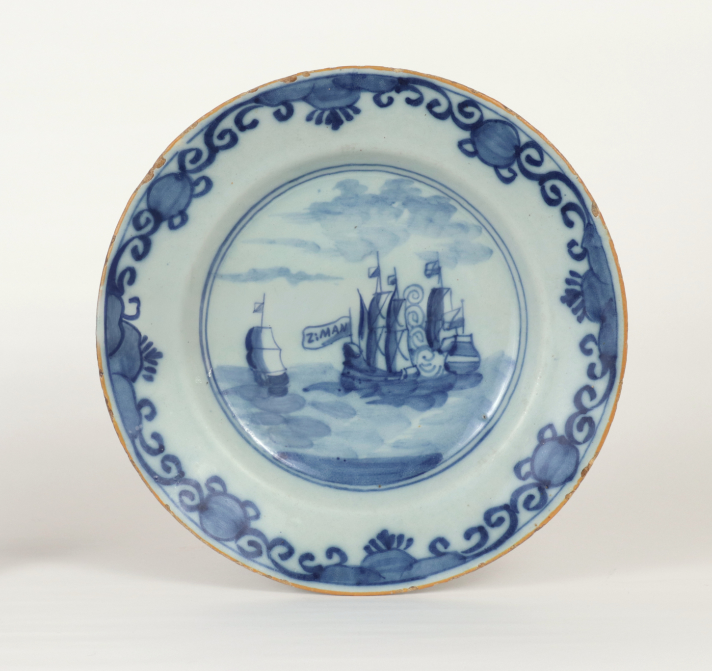 Delft Plate Commerating the Battle of Dogger Bank, c. 1781