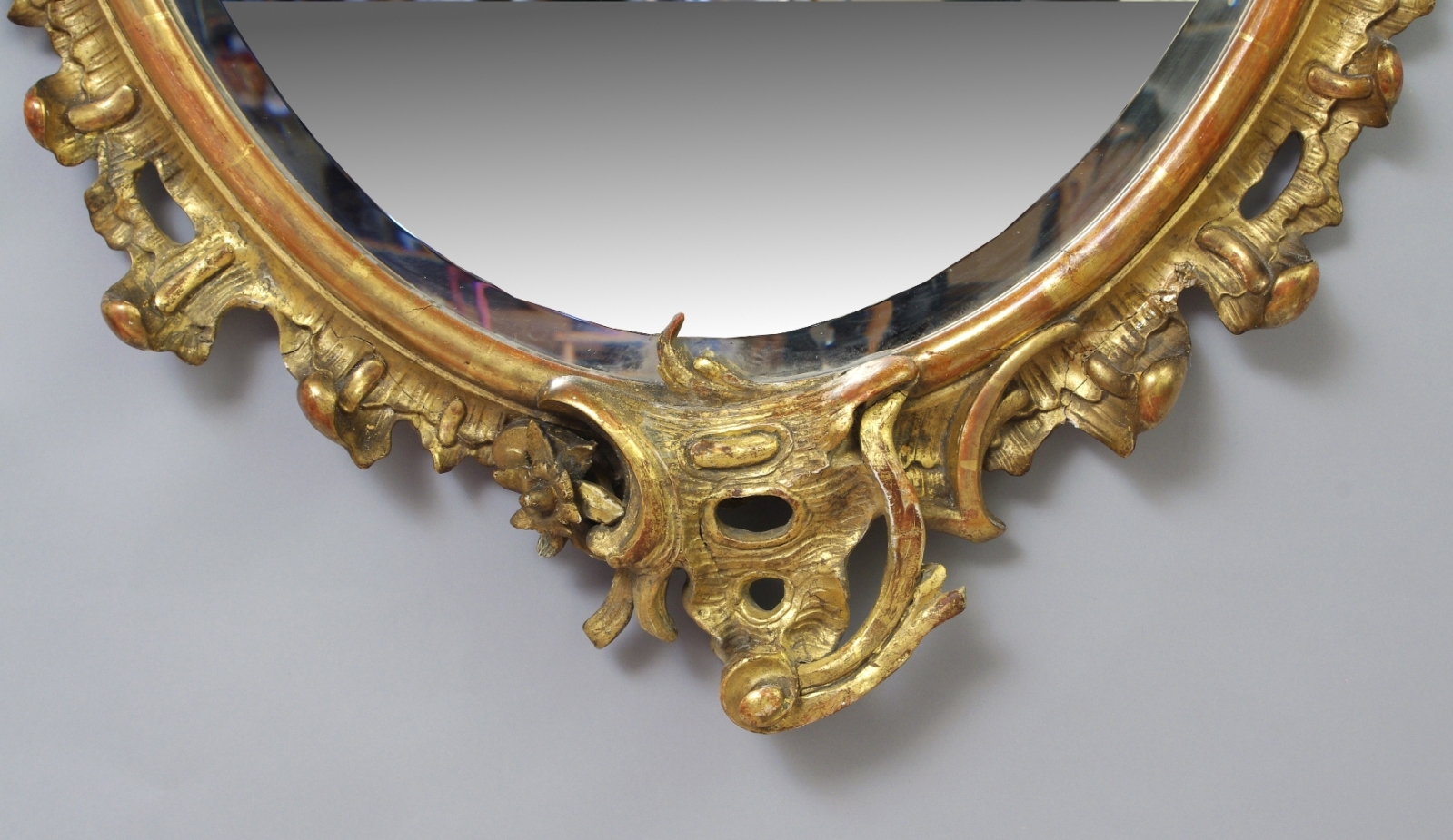 Fine Louis Philippe Carved and Giltwood Oval Mirror