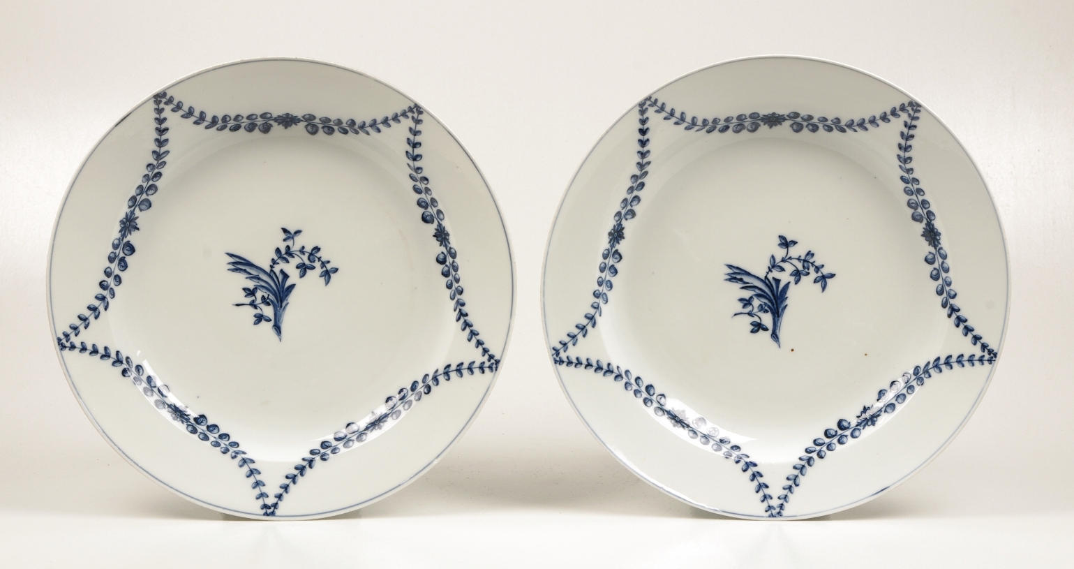 Pair of Marcolini Meissen Blue and White Chargers