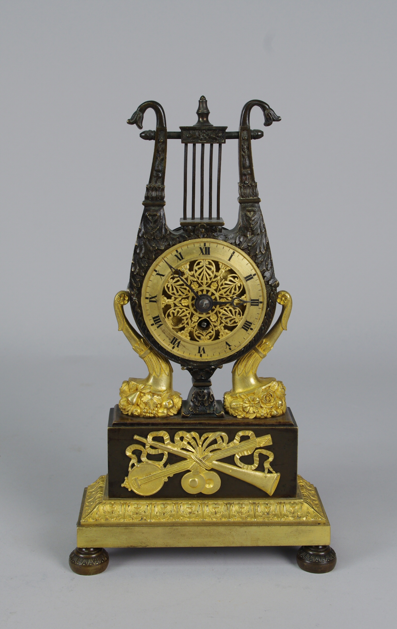 Empire Bronze and Ormolu Desk Clock