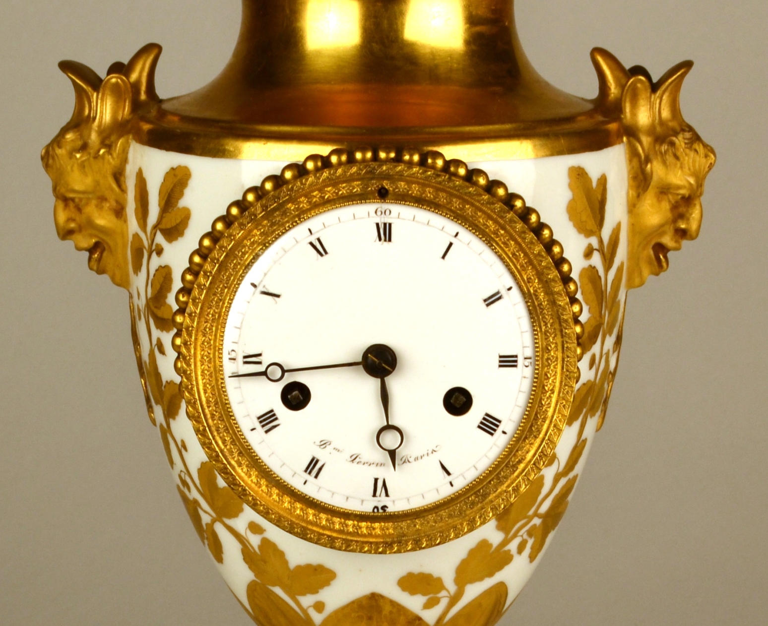 Old Paris Empire Vase Mounted with a Clock