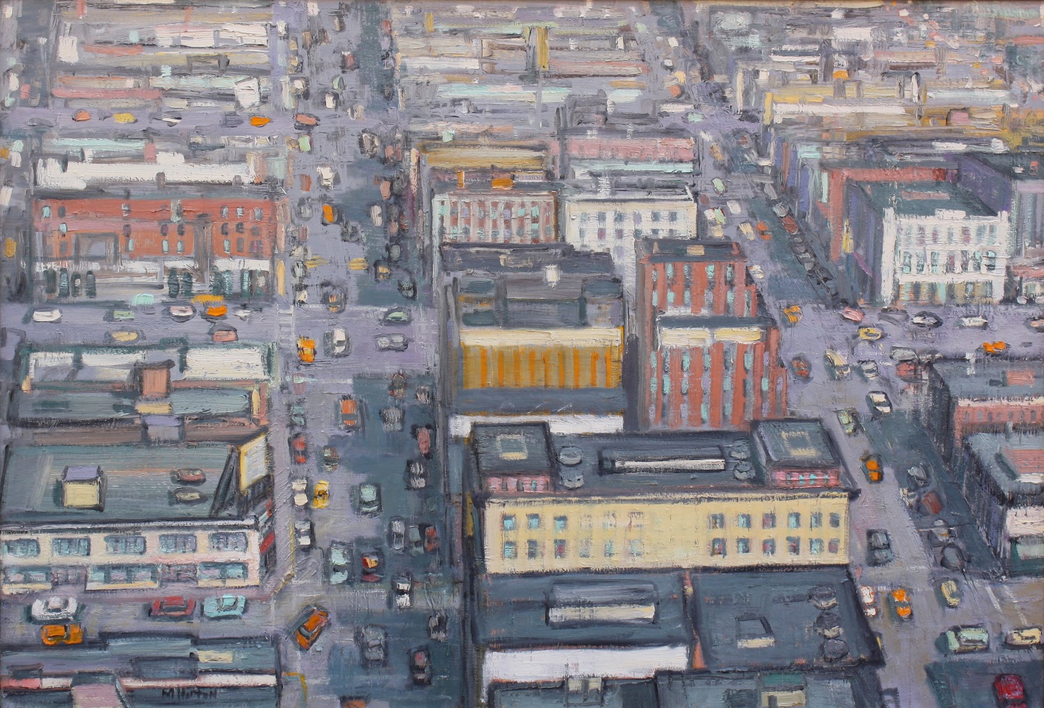 Aerial View, City Hotel 36" x 50"