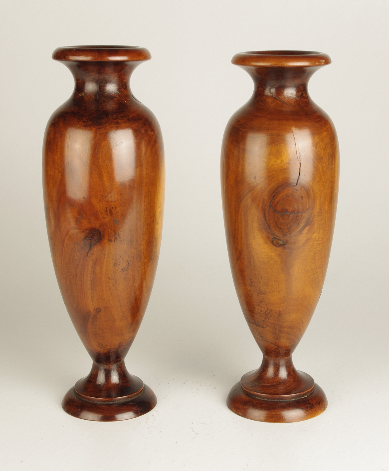 Pair of Lignum Vitae Vases