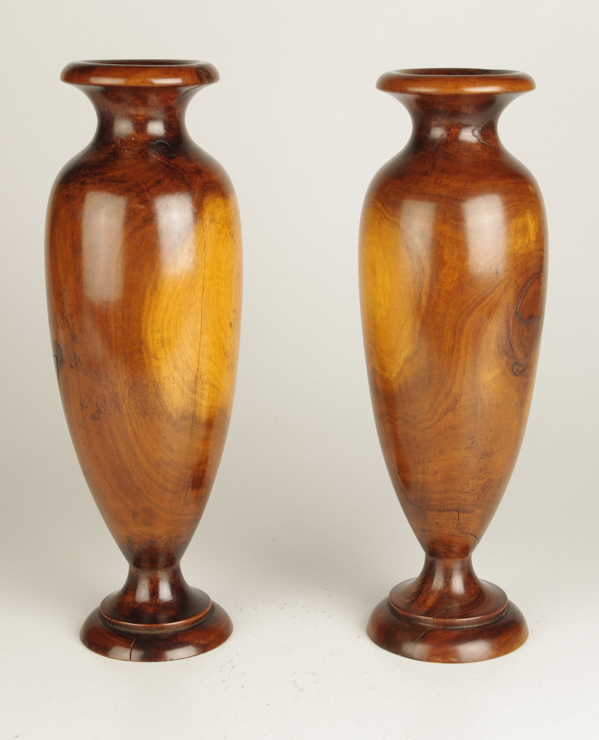Pair of Lignum Vitae Vases