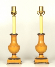 View 1: Pair of Turned Wood Baluster Lamps