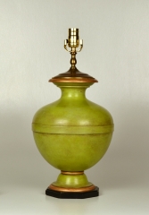 Turned and Painted Urn Shaped Lamp