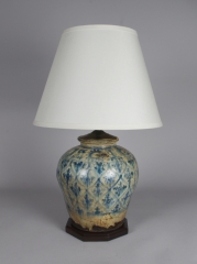 View 1: Glazed Ceramic Ginger Jar Mounted as a Lamp