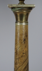 View 3: Brass Column Lamp with Marbleized Paper