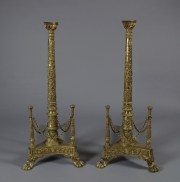 View 1: Pair of Napoleon III Brass Andirons