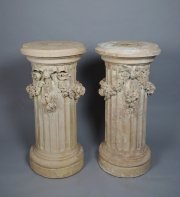 View 2: Pair of Terracotta Fluted Pedestals