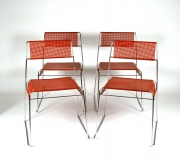 View 1: Set of Four Metal Stacking Chairs
