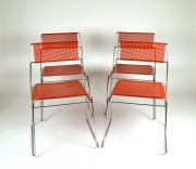 View 2: Set of Four Metal Stacking Chairs