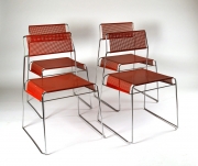 View 3: Set of Four Metal Stacking Chairs