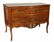View 1: Louis XV Walnut Serpentine Chest of Two Drawers