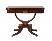 View 1: Regency Rosewood Card Table with Rare Palm Cross Banding