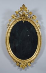 View 1: Louis Philippe Carved and Giltwood Oval Mirror