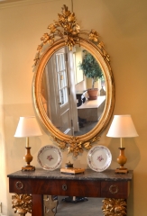 View 4: Louis Philippe Carved and Giltwood Oval Mirror