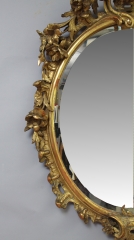 View 4: Fine Louis Philippe Carved and Giltwood Oval Mirror