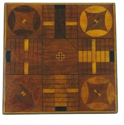 View 1: Inlaid Parcheesi Board Mounted as a Table, 19th c.