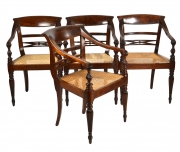 View 1: Four British Colonial Hardwood Open Armchairs