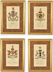 View 1: Set of Four Hand Colored Armorial Engravings, c. 1764