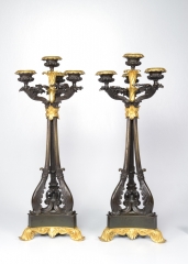 View 10: Pair of Louis-Philippe Bronze and Ormolu Candelabra, c. 1840