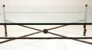 View 6: Giacometti Inspired Wrought Iron and Glass Coffee Table