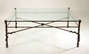 View 7: Giacometti Inspired Wrought Iron and Glass Coffee Table