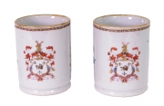 View 1: Pair of Chinese Export Armorial Small Mugs, c. 1750