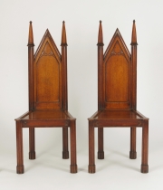 View 10: Pair of George III Oak Gothic Hall Chairs, c. 1800
