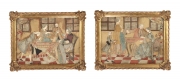 View 1: Pair of Folk Art Dressed Pictures, Continental, c. 1780