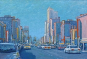 View 1: Busy City Street in Blue  34" x 50"