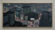 View 3: City at Night with Train 42" x 50"