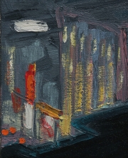 View 7: City at Night with Train 42" x 50"