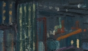 View 8: City at Night with Train 42" x 50"