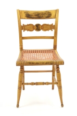 View 5: Set of Four New York Yellow Fancy Chairs with Benjamin Franklin, c. 1820