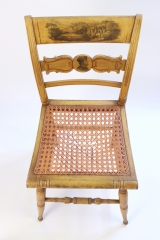 View 6: Set of Four New York Yellow Fancy Chairs with Benjamin Franklin, c. 1820