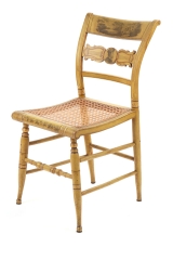 View 7: Set of Four New York Yellow Fancy Chairs with Benjamin Franklin, c. 1820