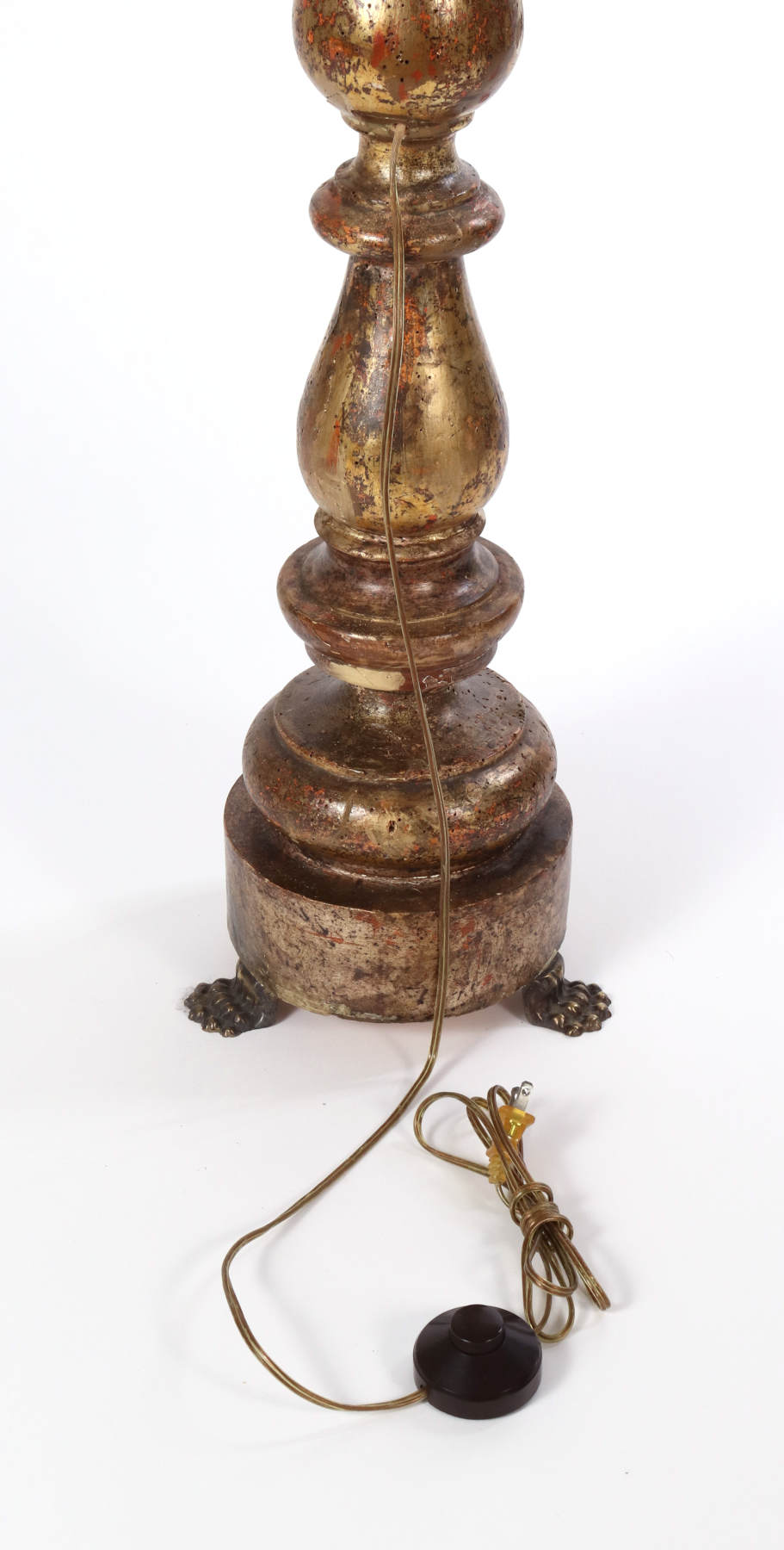 Tall Giltwood Altar Stick Lamp, 18th c.